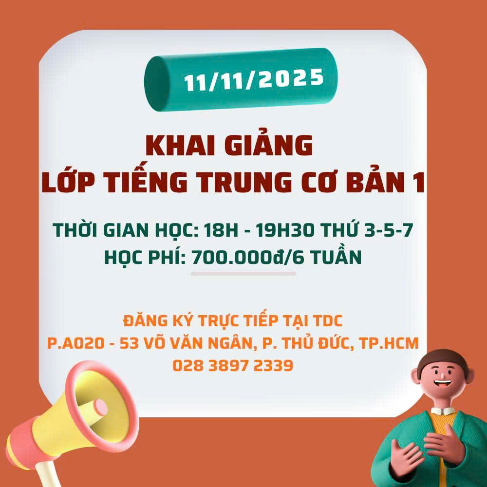 KHAI GIẢNG LỚP TIẾNG TRUNG CƠ BẢN 1